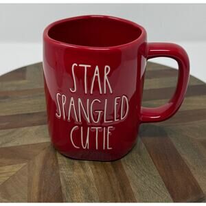 Rae Dunn By Magenta Red STAR SPANGLED CUTIE Ceramic Mug Patriotic Farmhouse